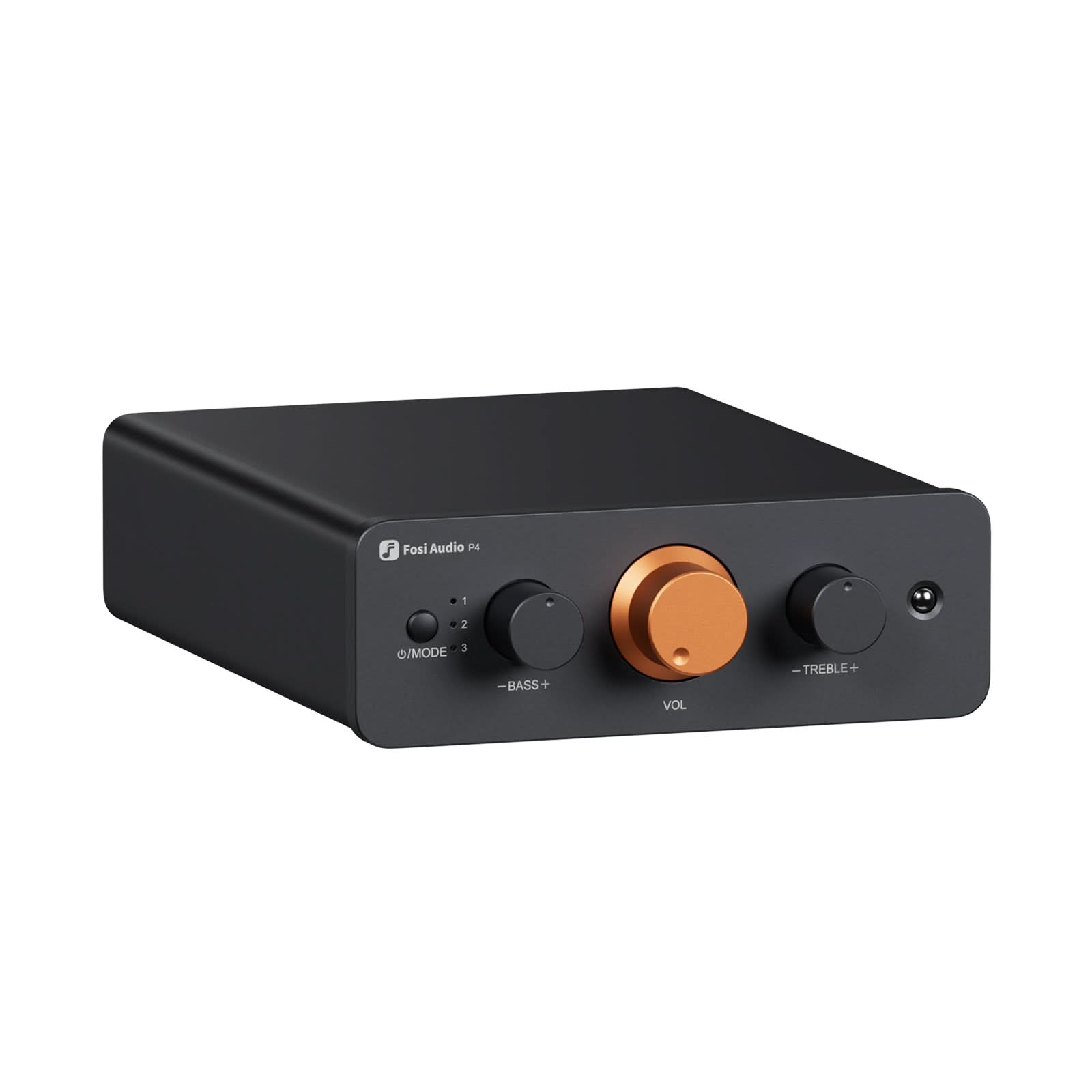 Fosi Audio P4 Mini Preamp 3 RCA Inputs Gain Bass Treble